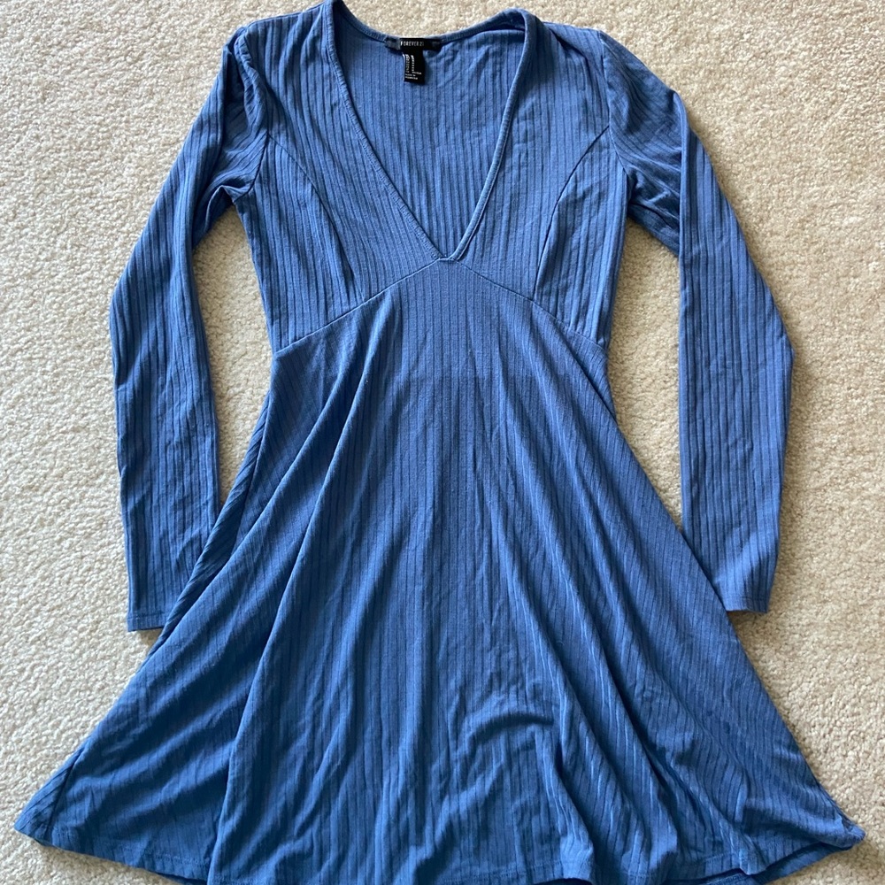 Forever 21 long sleeve blue dress.